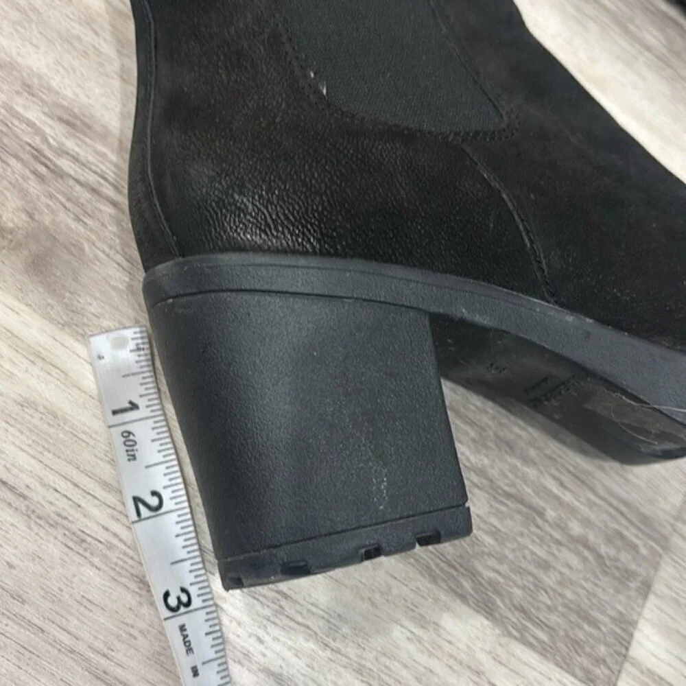 Vagabond Black Suede Ankle Booties block heel boots EU 37 BLOCK HEEL 6.5